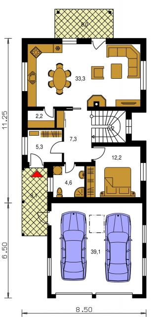 Mirror image | Floor plan of ground floor - PREMIER 154